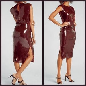 Express | Sequin Burgundy Dress
